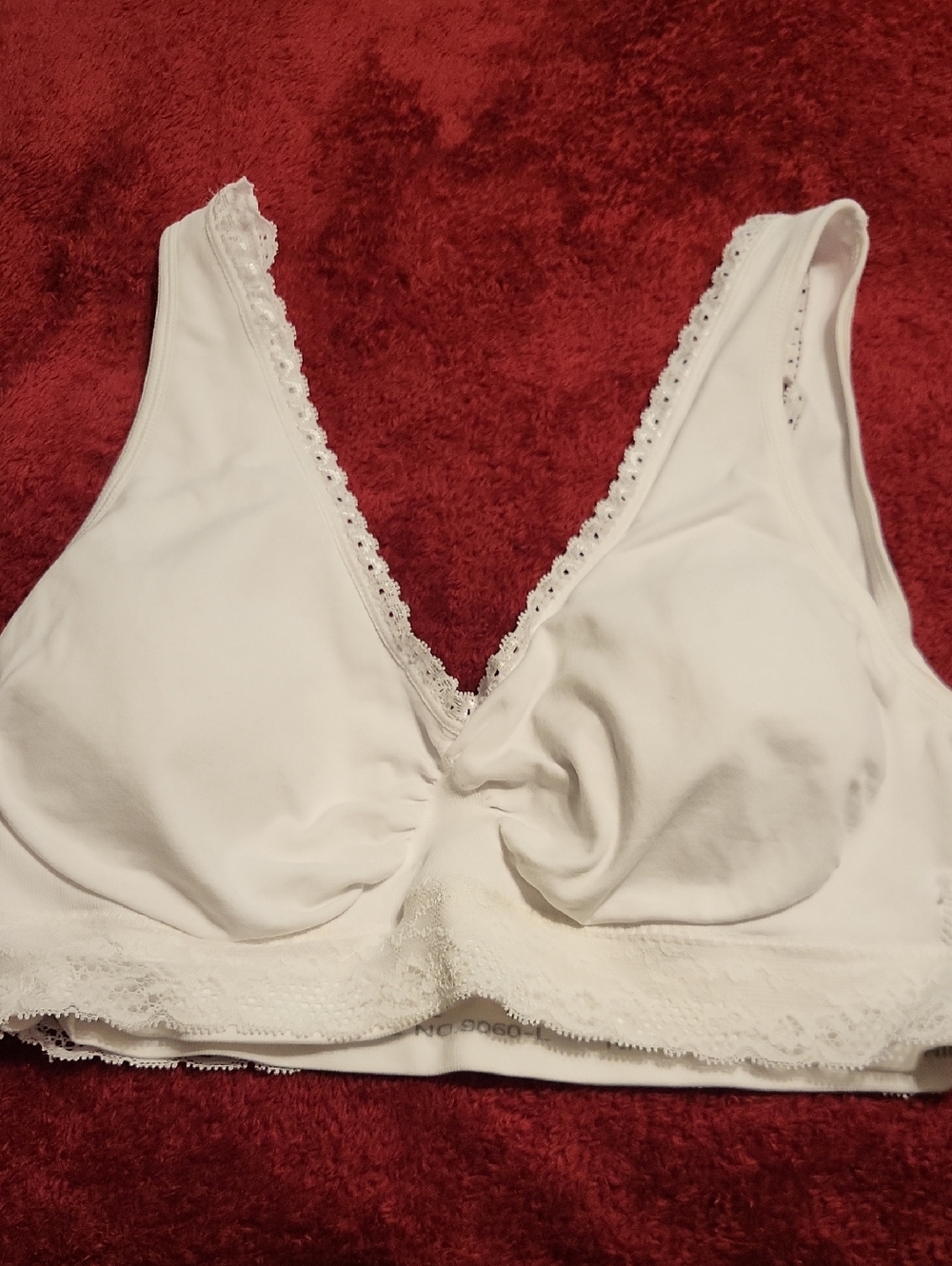 coobie White Lace-Trim Wireless Bralette